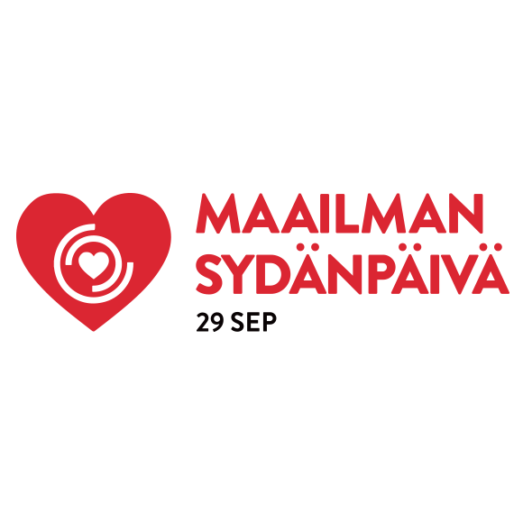World heart day logo in Finnish