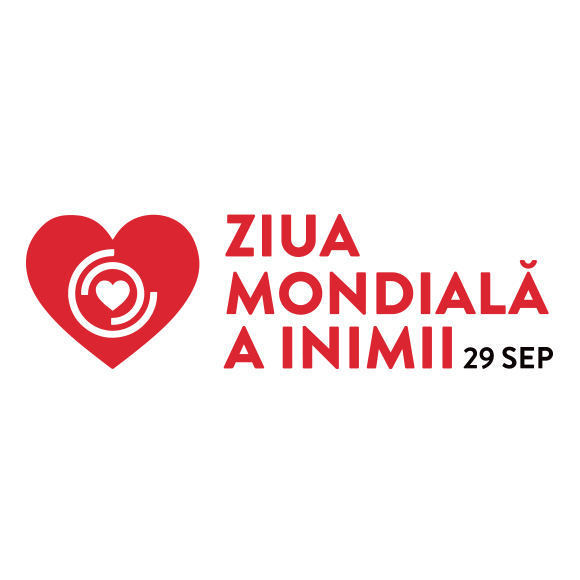 World heart day logo in Romanian