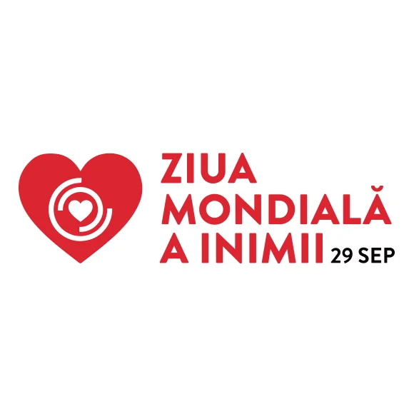World heart day logo in Romanian