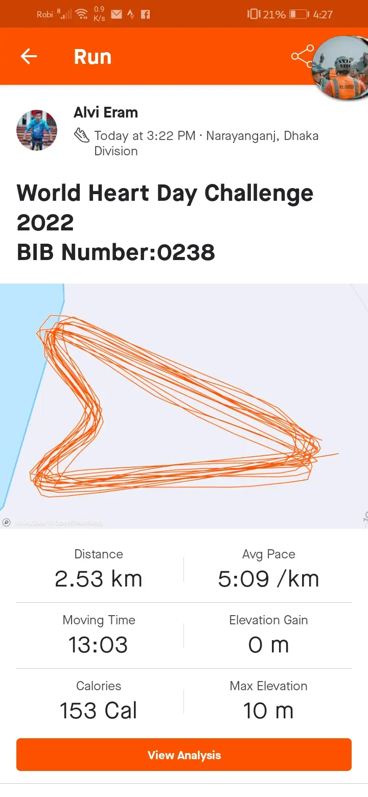 World Heart Day Challenge 2022 BIB Number:0238