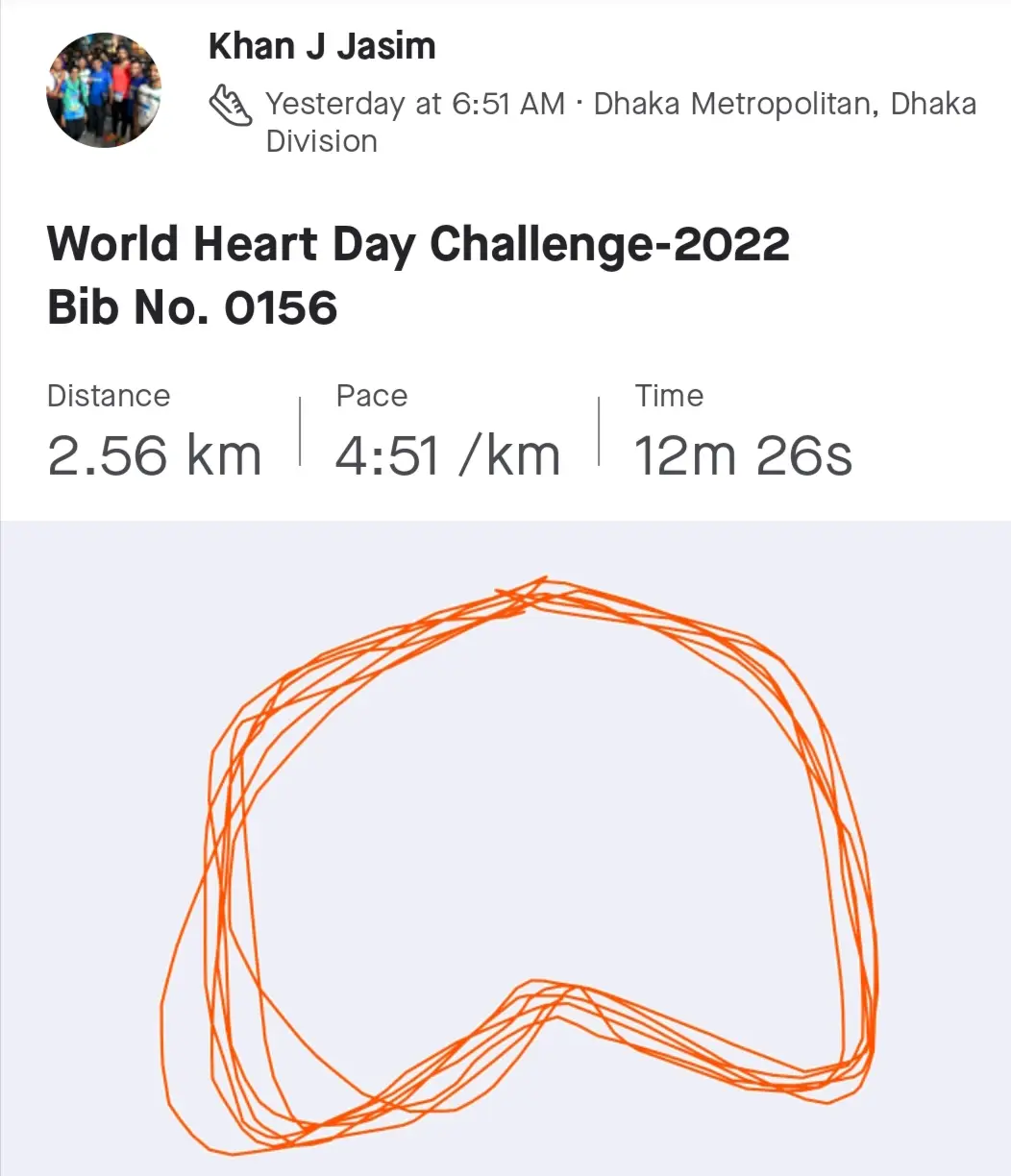 World Heart Day Challenge-2022 Bib No. 0156