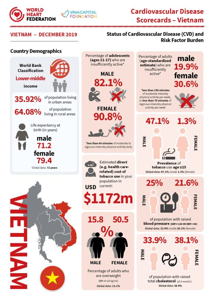 Cardiovascular disease scorecard 2019 Vietnam infographic