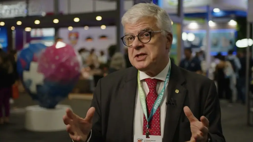 a still of Prof Fausto Pinto during an interview