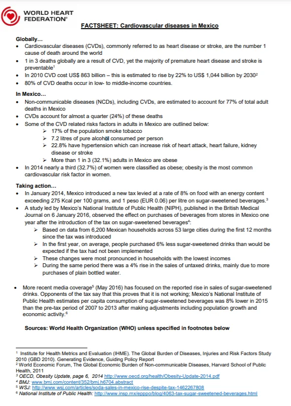 Cardiovascular Diseases In Mexico World Heart Federation