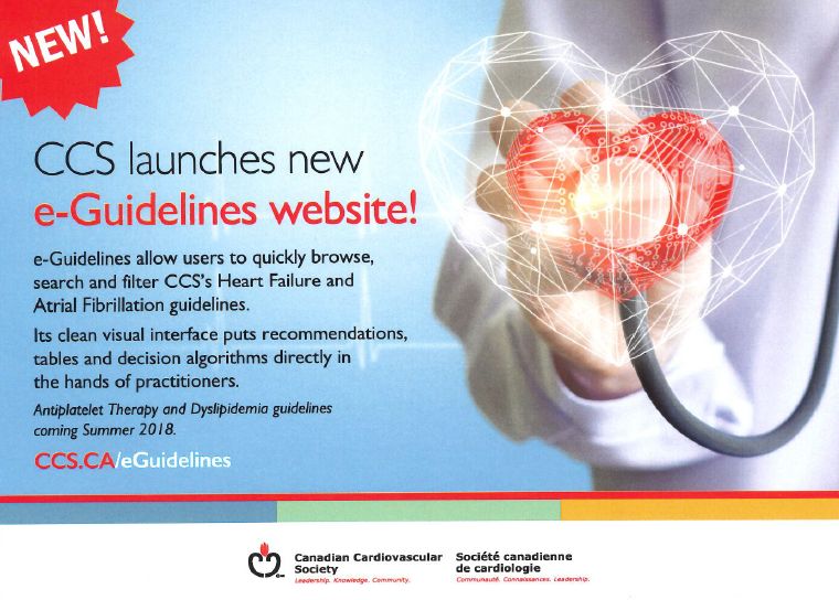 The Canadian Cardiovascular Society (CCS) launches a new e-Guidelines website