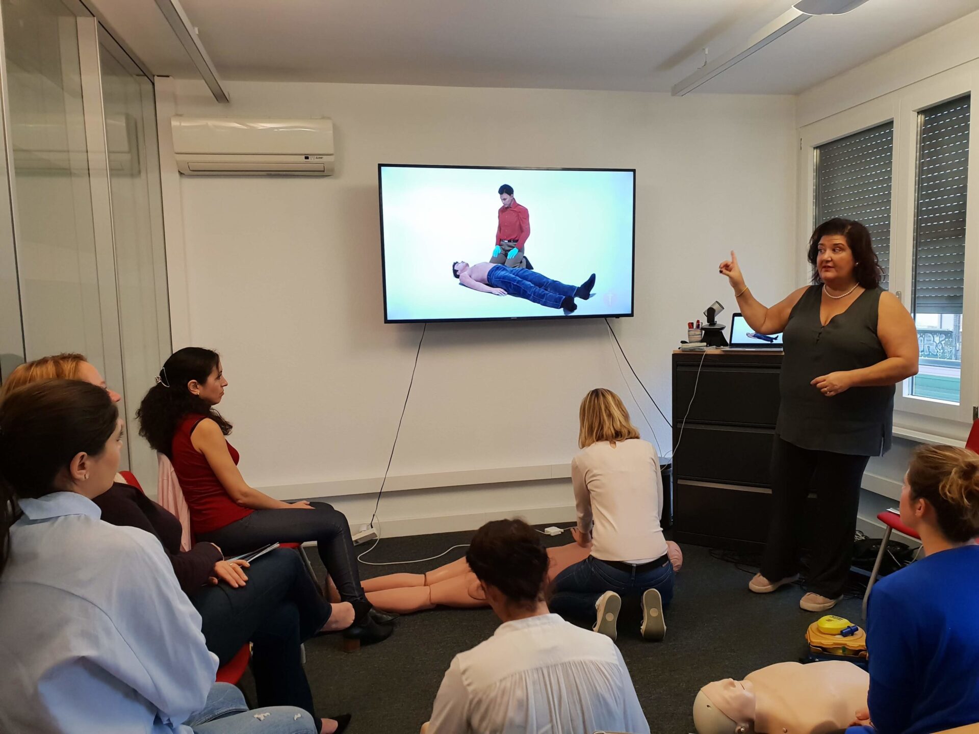CPR training conducted at the WHF headquarters by the American Heart Association (AHA)