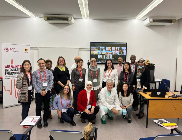 World Heart Federation Emerging Leaders posing with WHF President