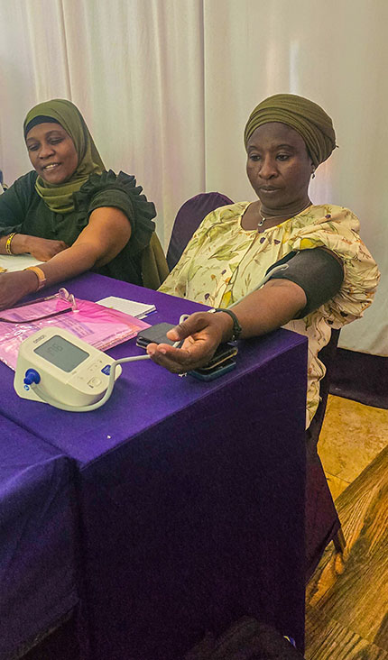 measuring blood pressure