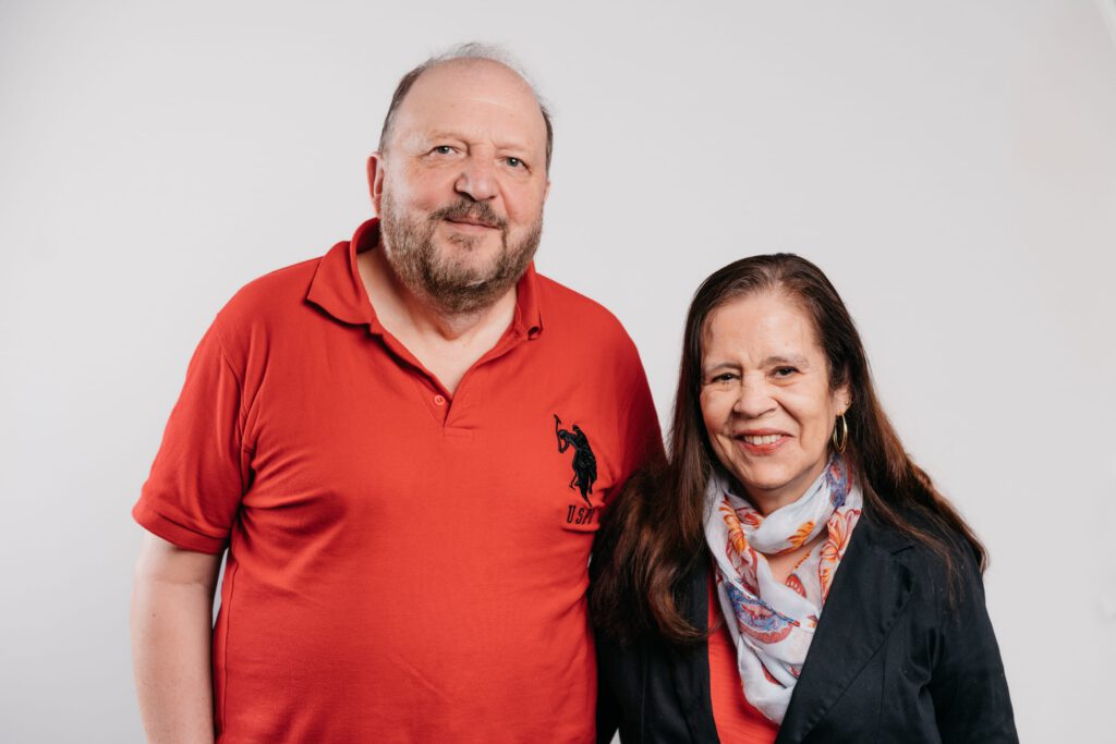Heart heroes Saladora and Philppe posing next to one another
