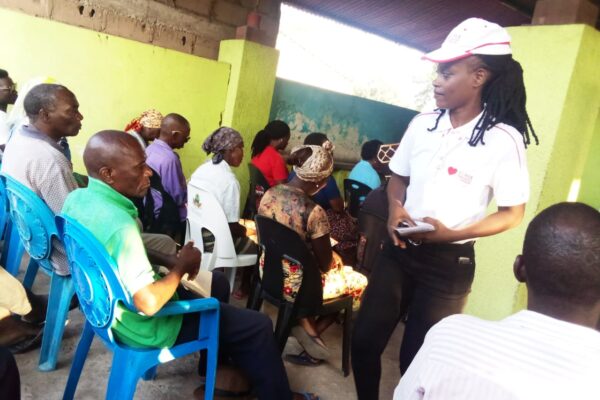 a group of Colours to Save Heart supporters gather in Maputo, Mozambique