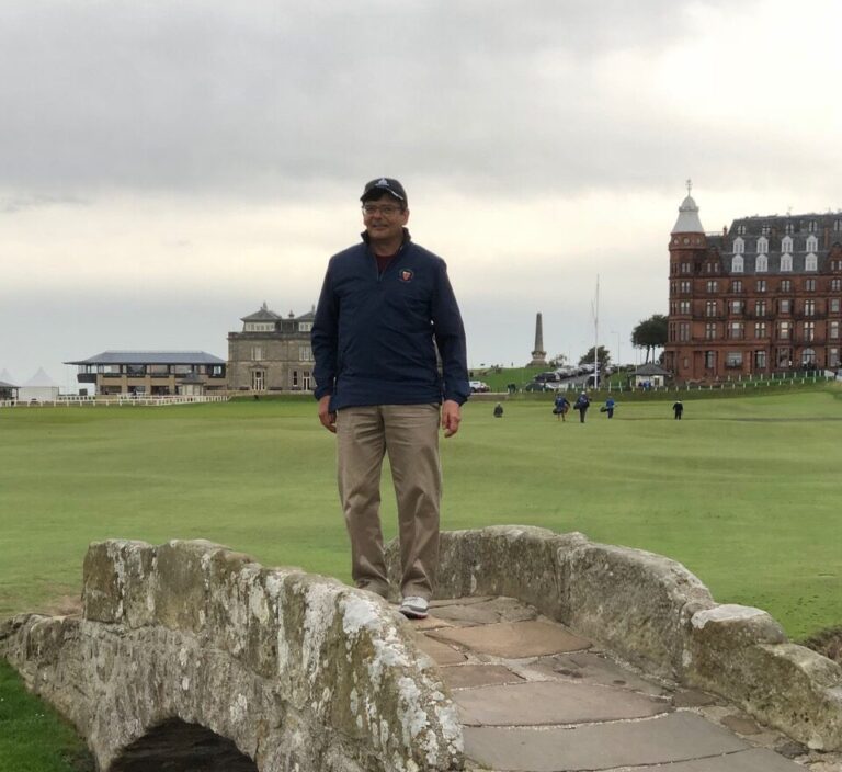 Dr John Pasternak out on a golf course