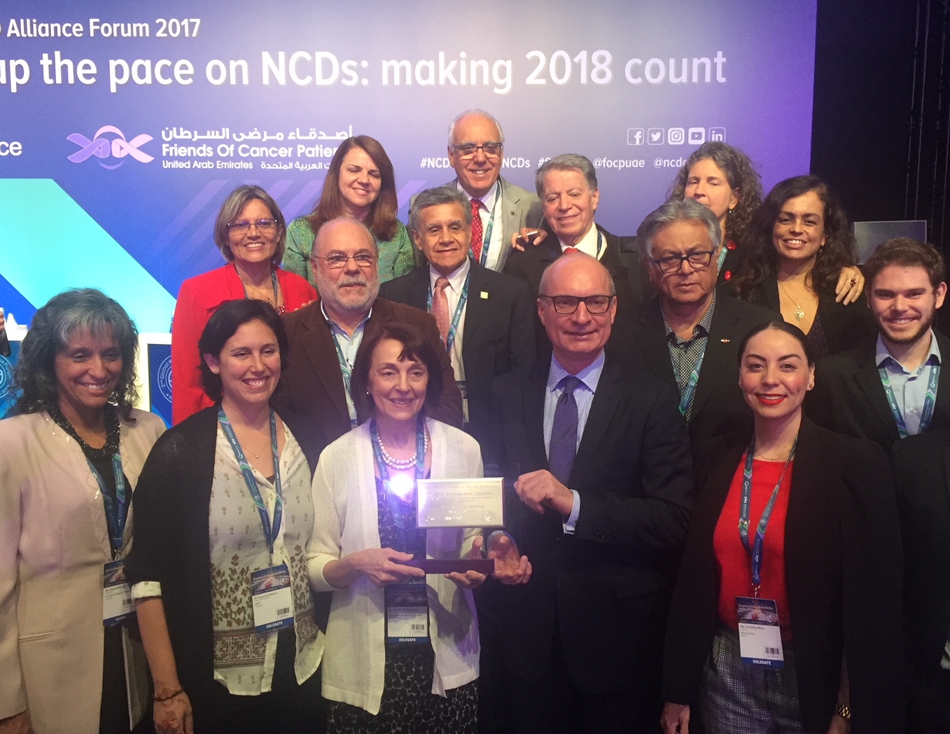 InterAmerican Heart Foundation awarded for Advocacy at the NCD Alliance Forum in Sharjah, UAE