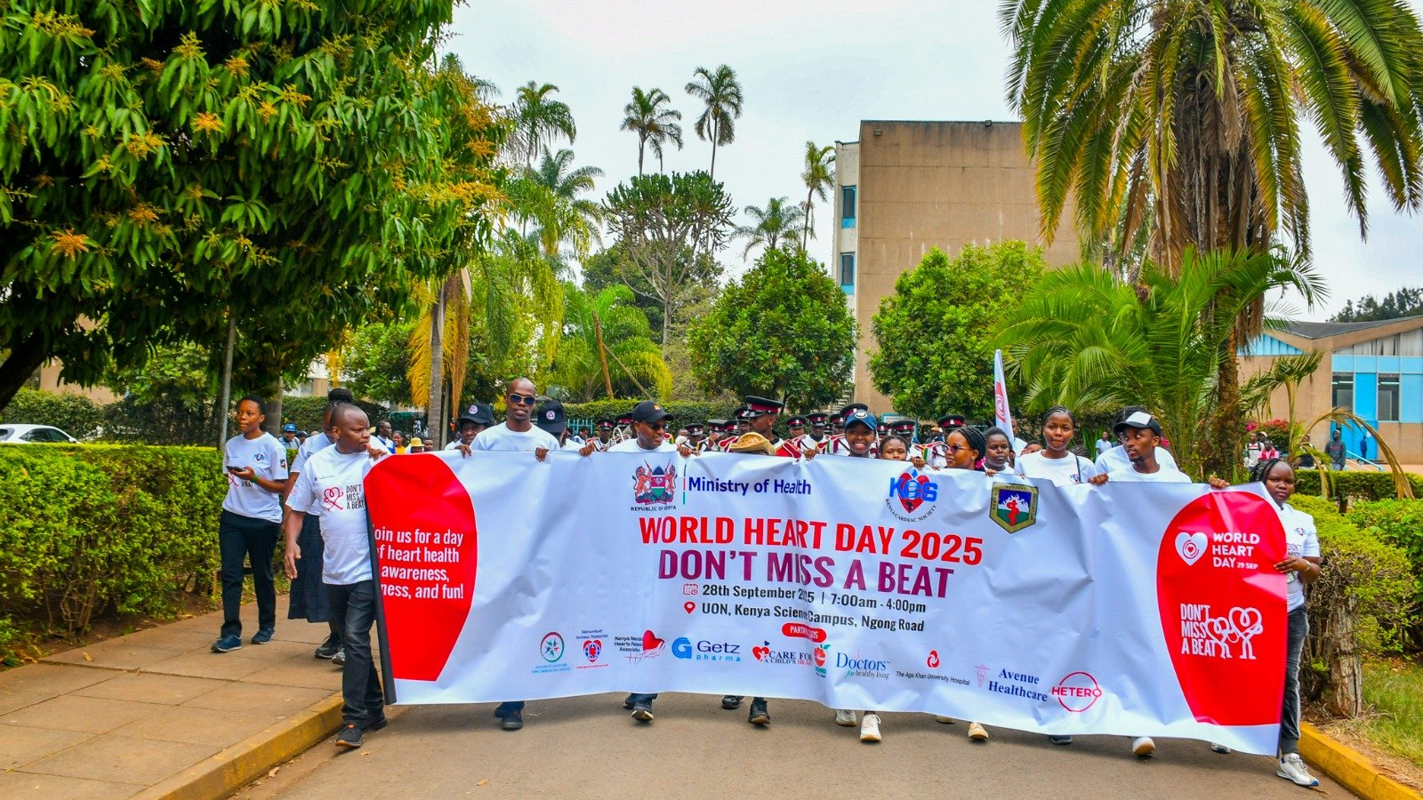 Several locals get together in Kenya for the "Don't miss a beat" campaign for World Heart day 2025