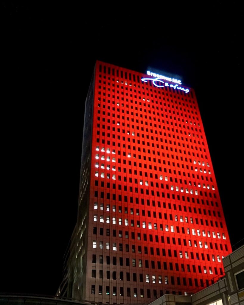 Rotterdam-Netherlands-Erasmus-MC - World Heart Day 2025 - Illuminated red