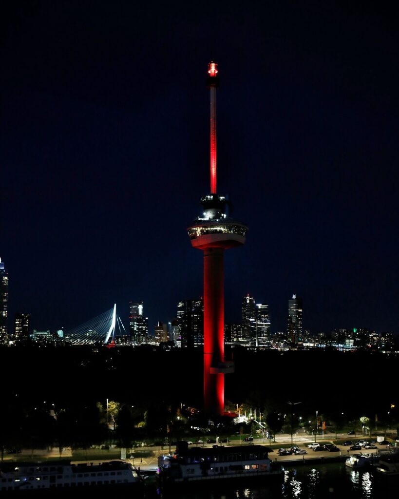 Rotterdam-Netherlands-Euromast - World Heart Day 2025 - Illuminated red
