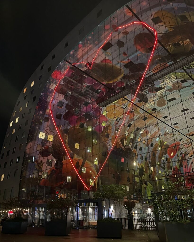 Rotterdam-Netherlands-Markthal - World Heart Day 2025 - Illuminated red