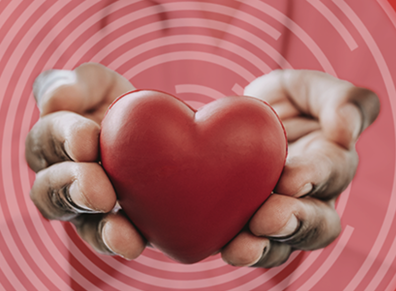 A heart held in two hands