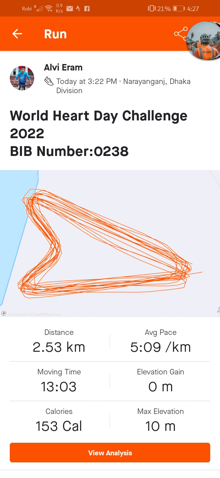 World Heart Day Challenge 2022 BIB Number:0238