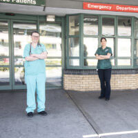 Shirley Ingram outside Emergency Department at hospital