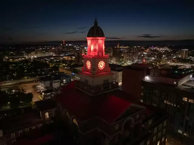 Crouse Hospital clocktower, Syracuse, United States