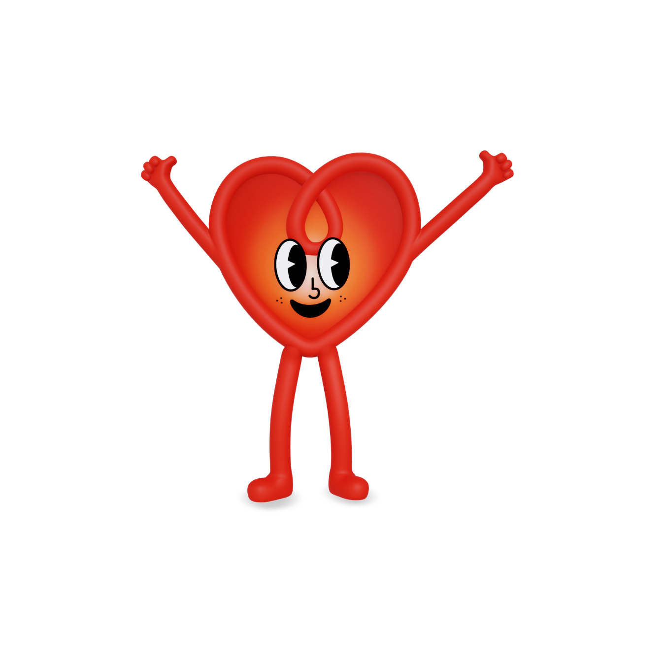 heart character hands in the air