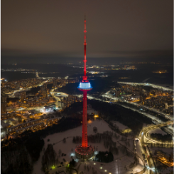 Vilnius Tv Tower illuminated