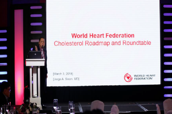 A man speaking about the cholesterol roadmap and roundable in the phillipines