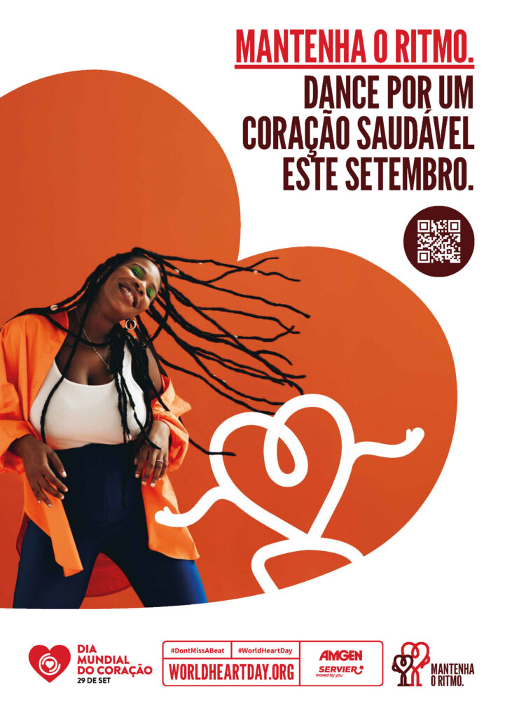 World Heart Day – Don’t Miss a Beat Poster 3 – Portuguese