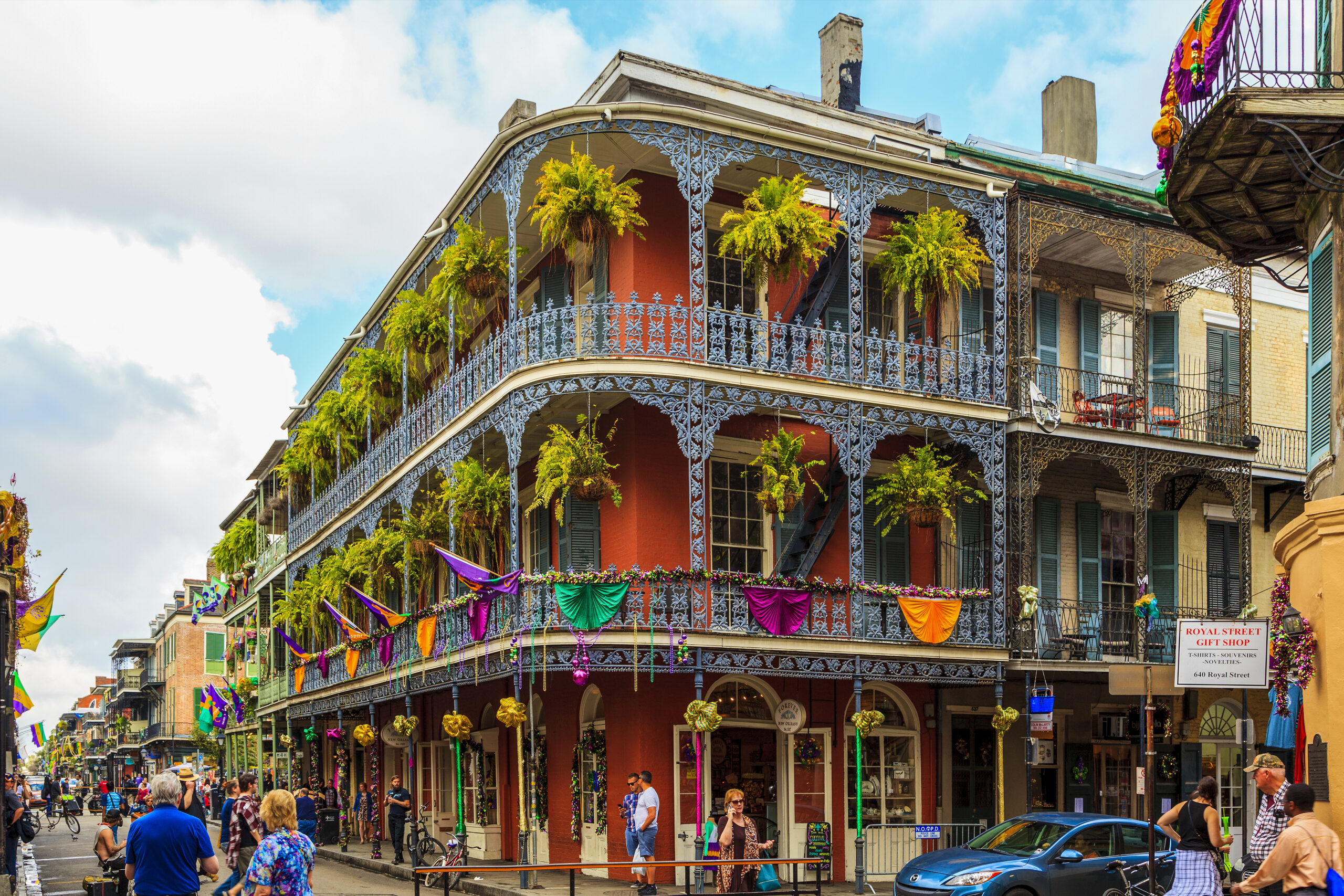 Corner house in the French Quarter of New Orleans, USA