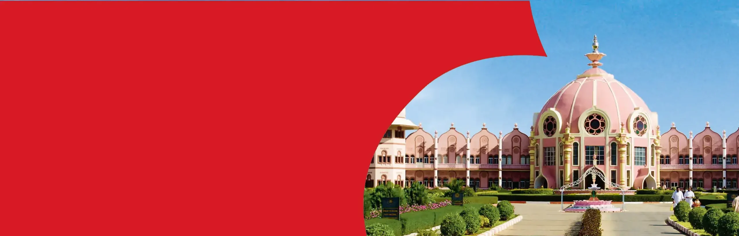 World Heart Day banner, red heart cut out with Indian building showing in the background