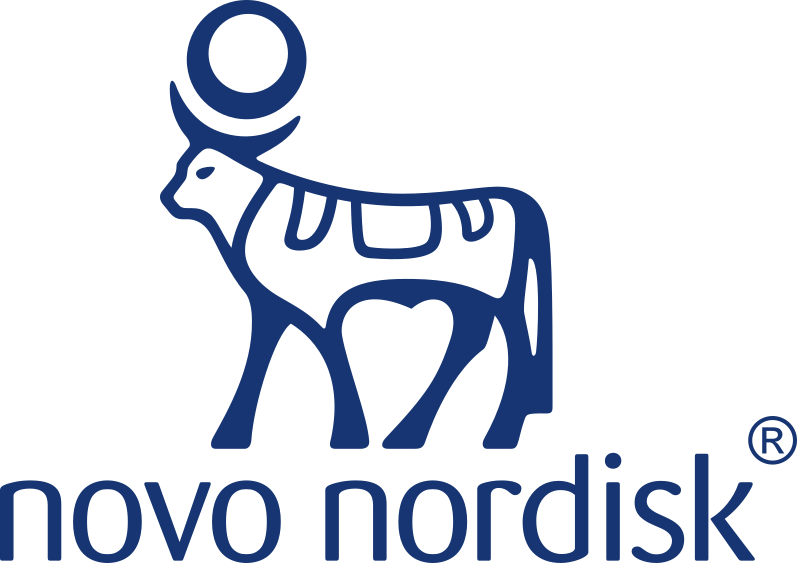 Novo Nordisk logo in blue transparent png