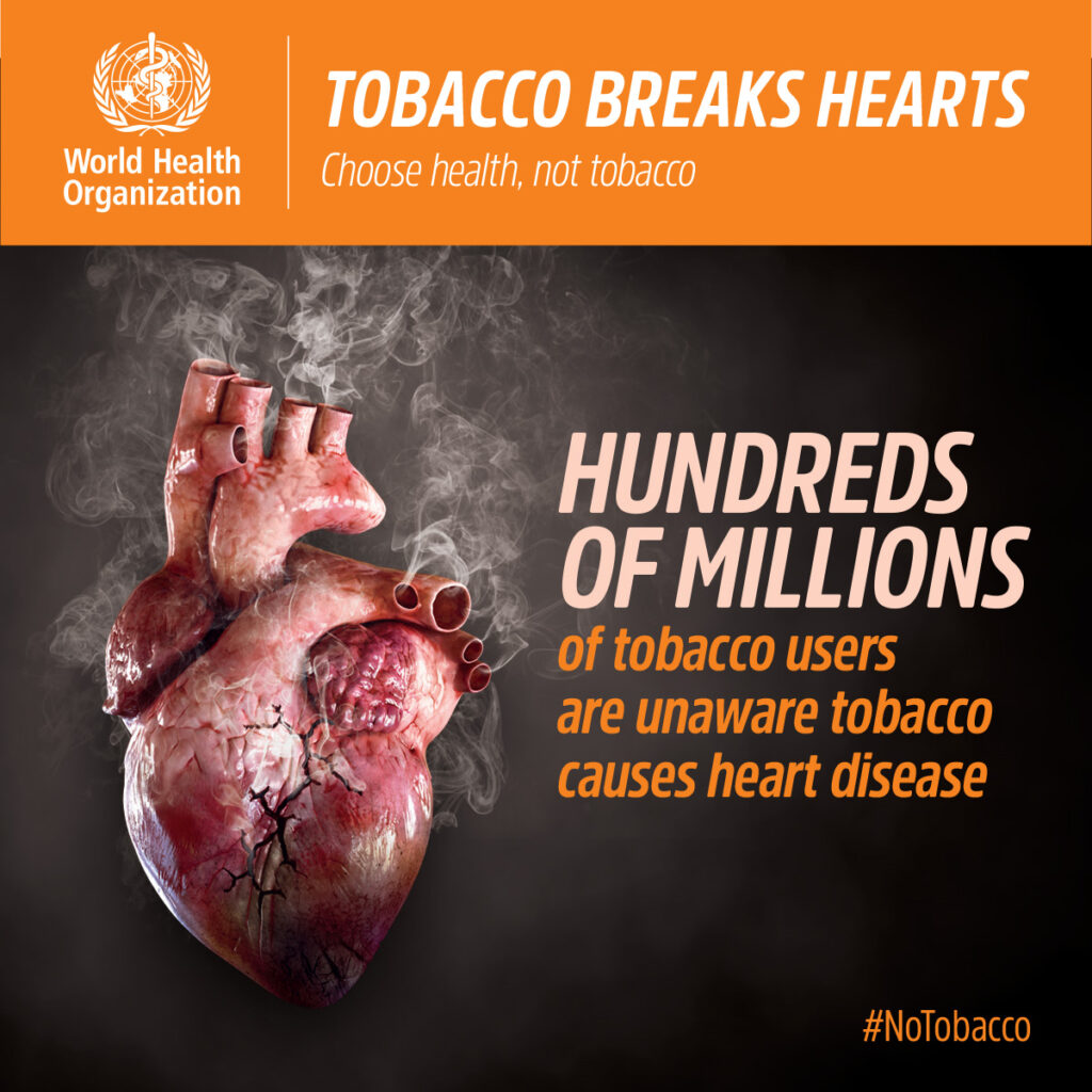 Tobacco Breaks Hearts Graphic – hundreds of million of tobacco users