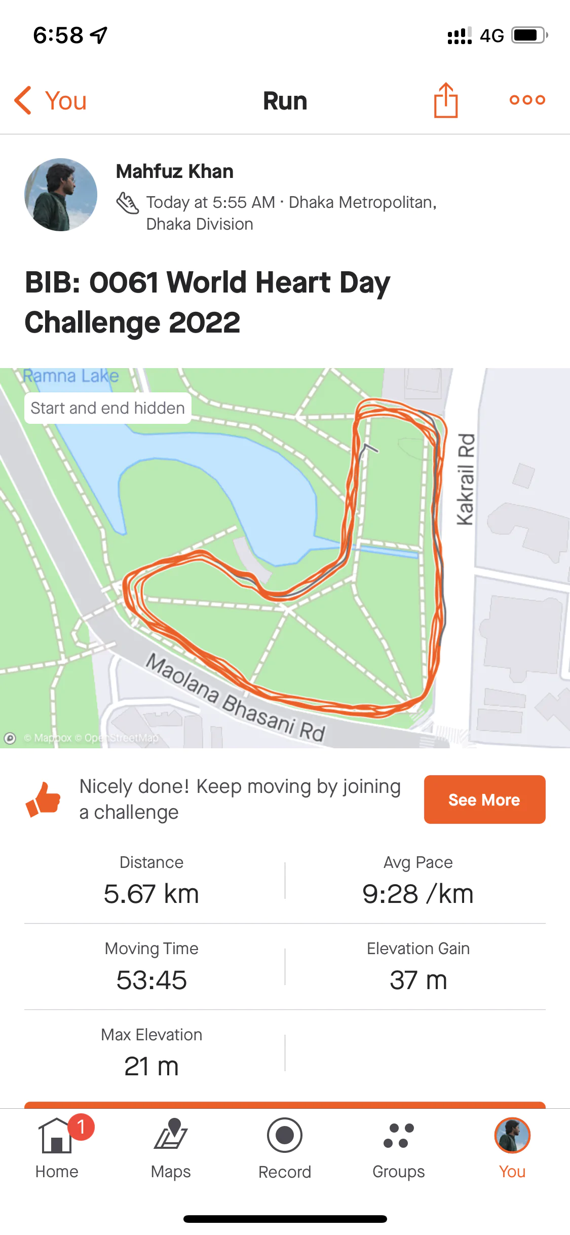 BIB: 0061 World Heart Day Challenge 2022