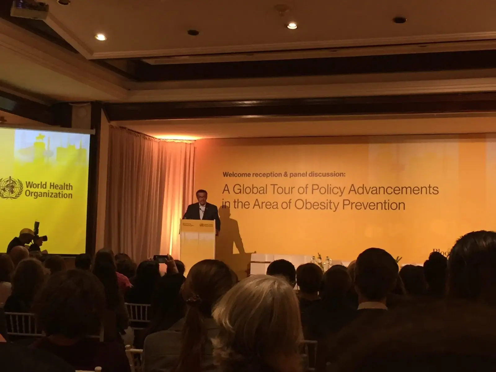 Dr. Tedros, WHO Director-General speaking on stage
