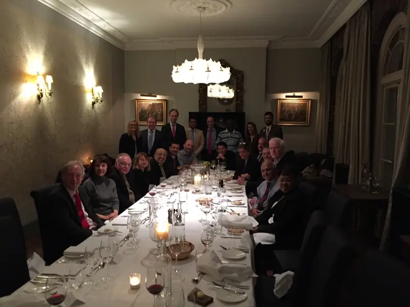 professionals gather for a working dinner