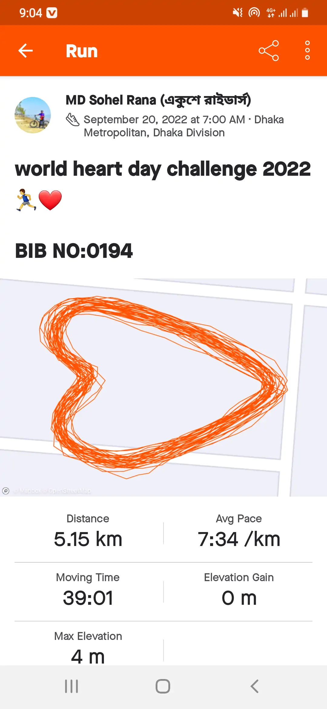 world heart day challenge 2022 ‍♂️❤️ BIB NO:0194