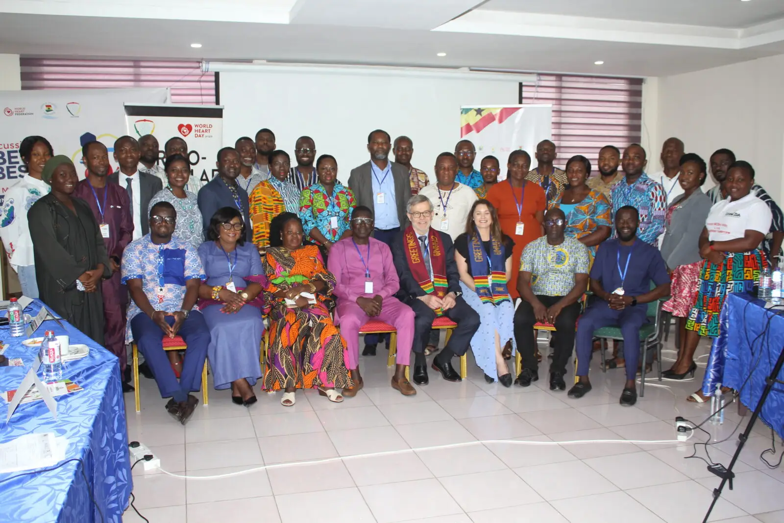 Group photo of attendees at a roundtable in Ghana to discuss cardiovascular disease and diabetes