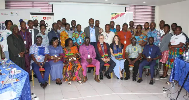 Group photo of attendees at a roundtable in Ghana to discuss cardiovascular disease and diabetes