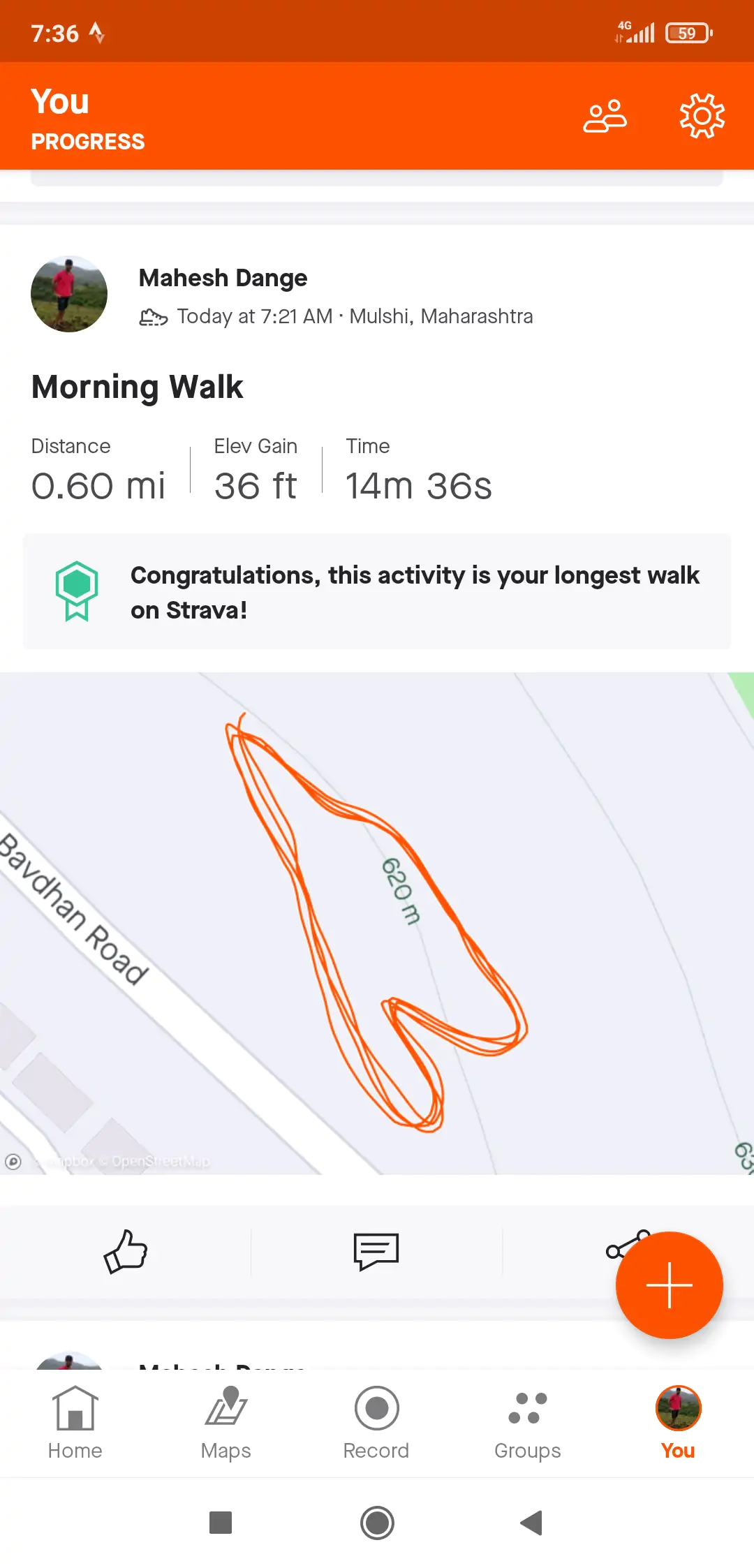 Heart shaped route