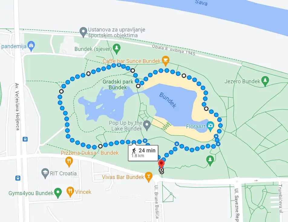WHD route in Croatia